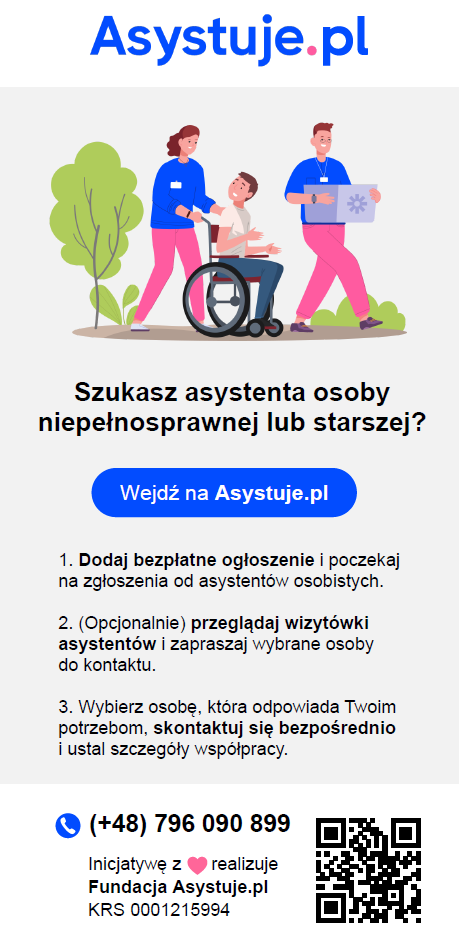 Szukasz asystenta osobistego osoby niepełnosprawnej lub starszej?