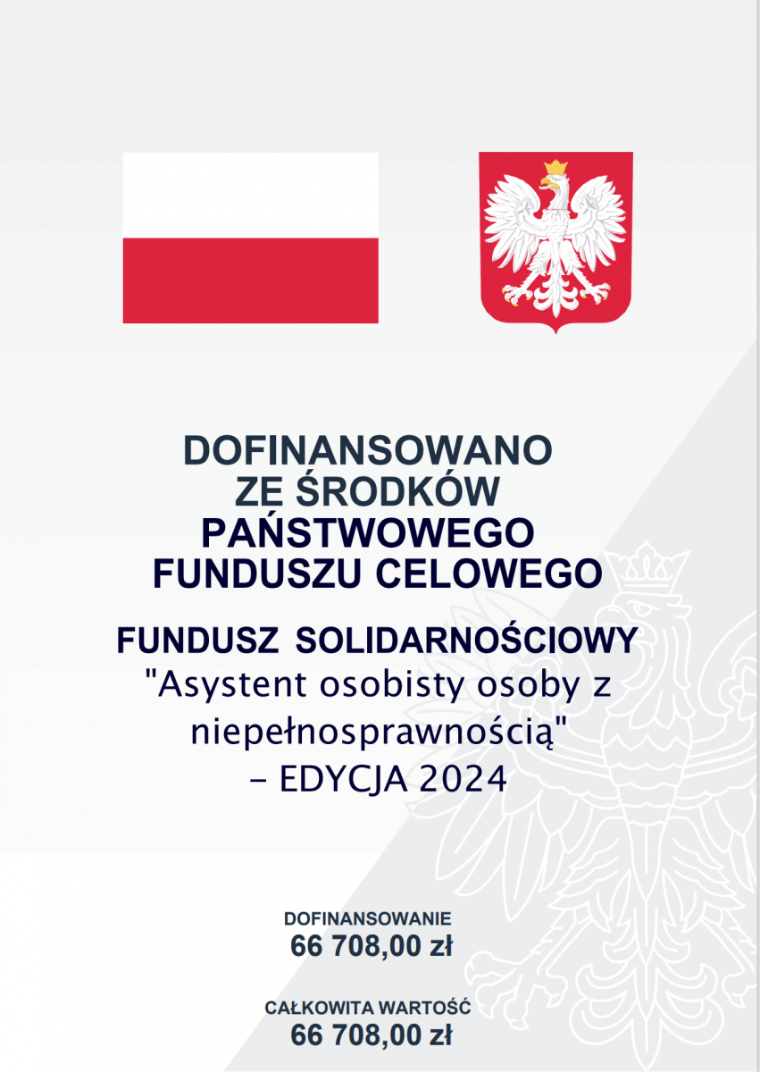 plakat o dofinansowaniu programu asystent osobisty osoby z niepełnosprawością